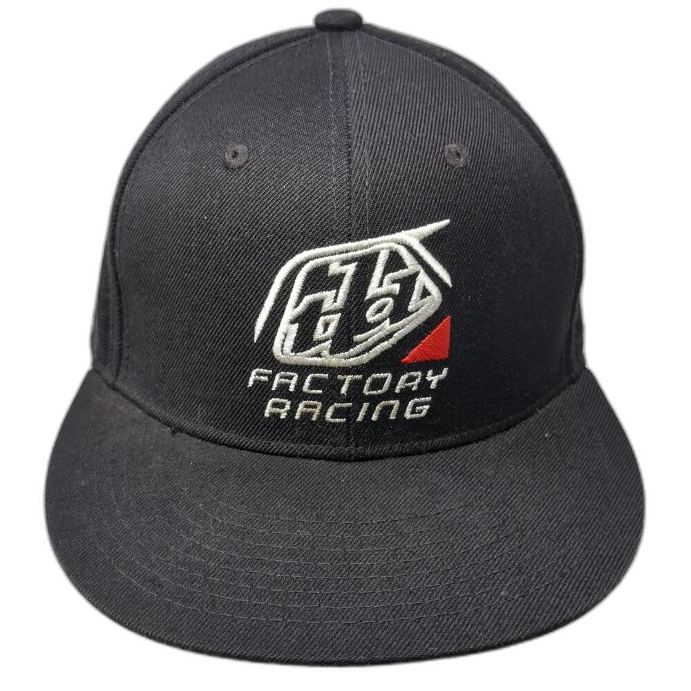 Troy Lee Designs Factory Racing Snapback Hat Black OS Embroidered Flat Brim